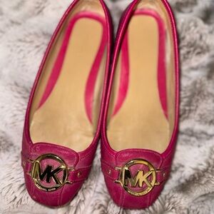 Michael Kors Fuchsia Flats with Gold Accents